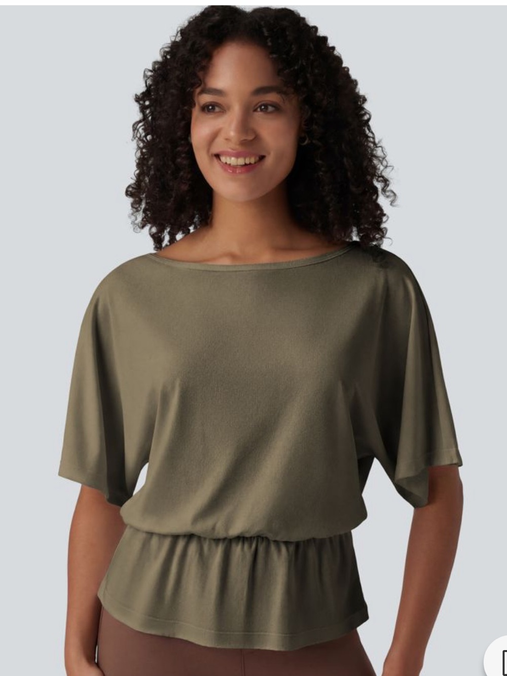 Halara Boat Neck Half Sleeve Work Shirt - Size L